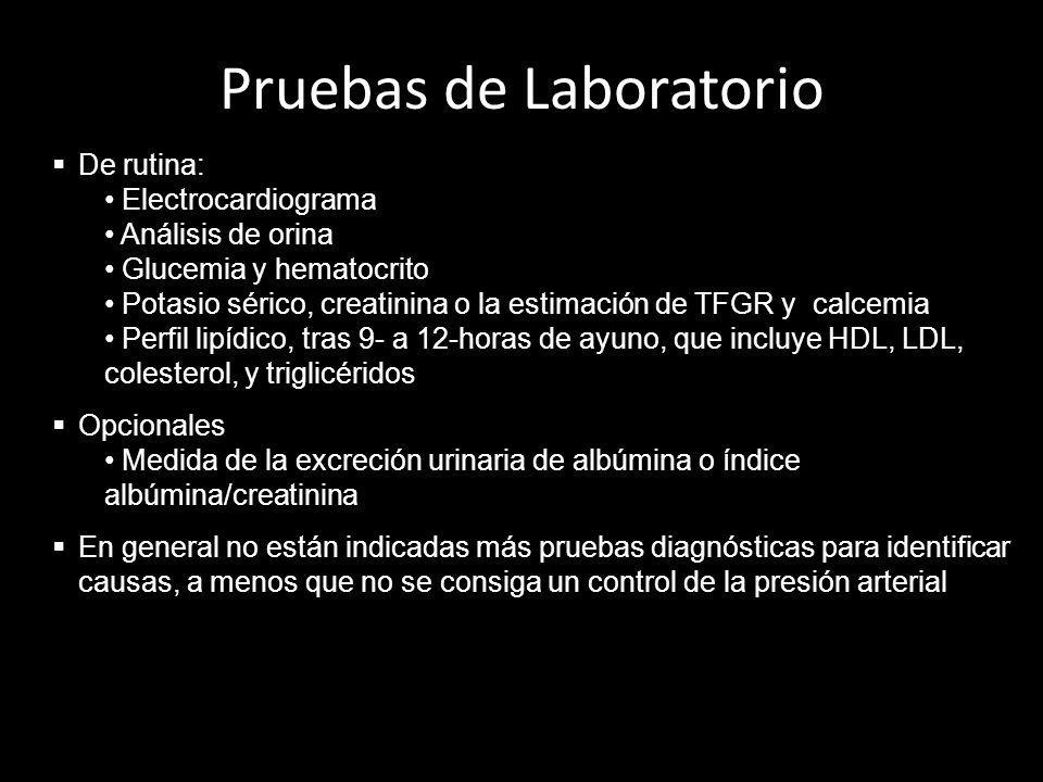 Laboratorios de rutina para la hipertensión Laboratorios de rutina para la hipertensión